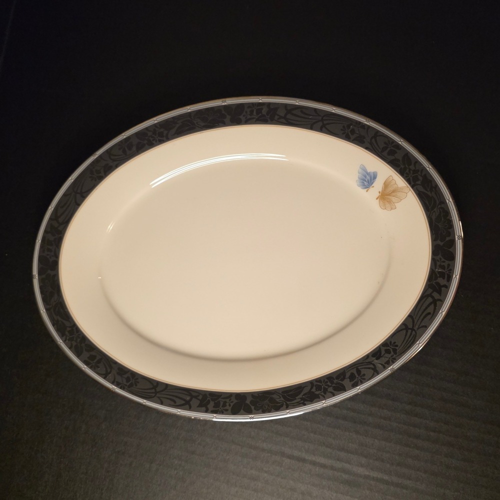 Noritake Enchanteur 7701 Oval Platter Vintage Fine China Butterfly Japan 13"